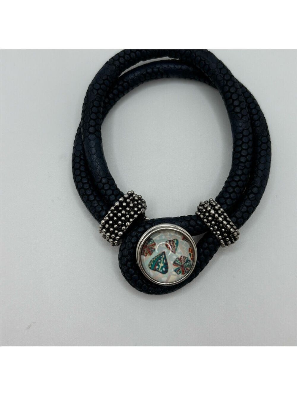 Women's Bracelet Black Silver